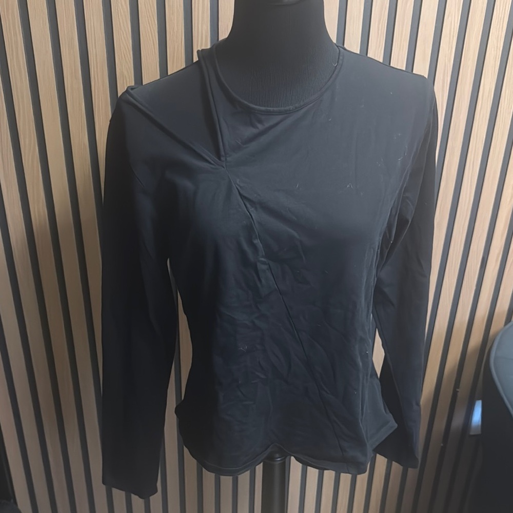 BOLD elements Blue Asymmetrical Long Sleeve Blouse